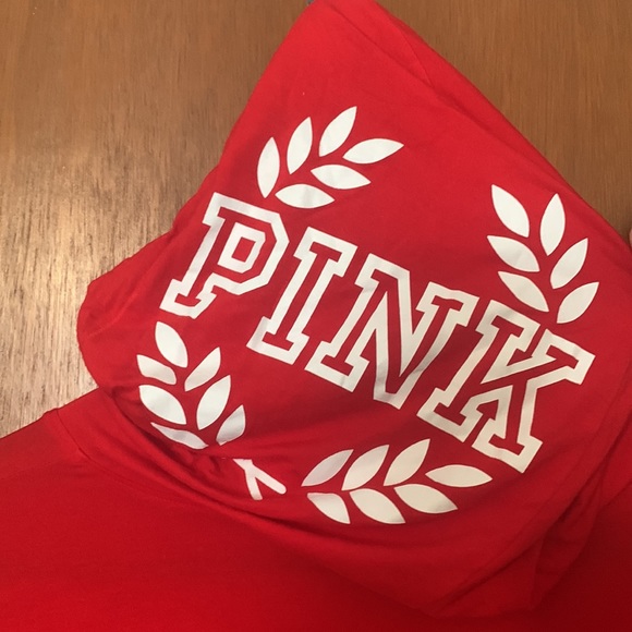 *LAST CHANCE* PINK Victoria’s Secret Soft Red Hoodie Size Small - Picture 4 of 5